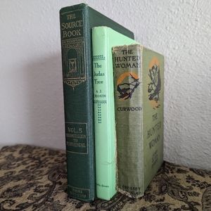 #4 Stack of 3 hardcover green vintage books